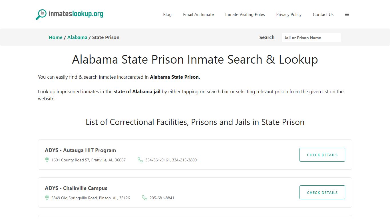 Alabama State Prison Inmate Search & Lookup